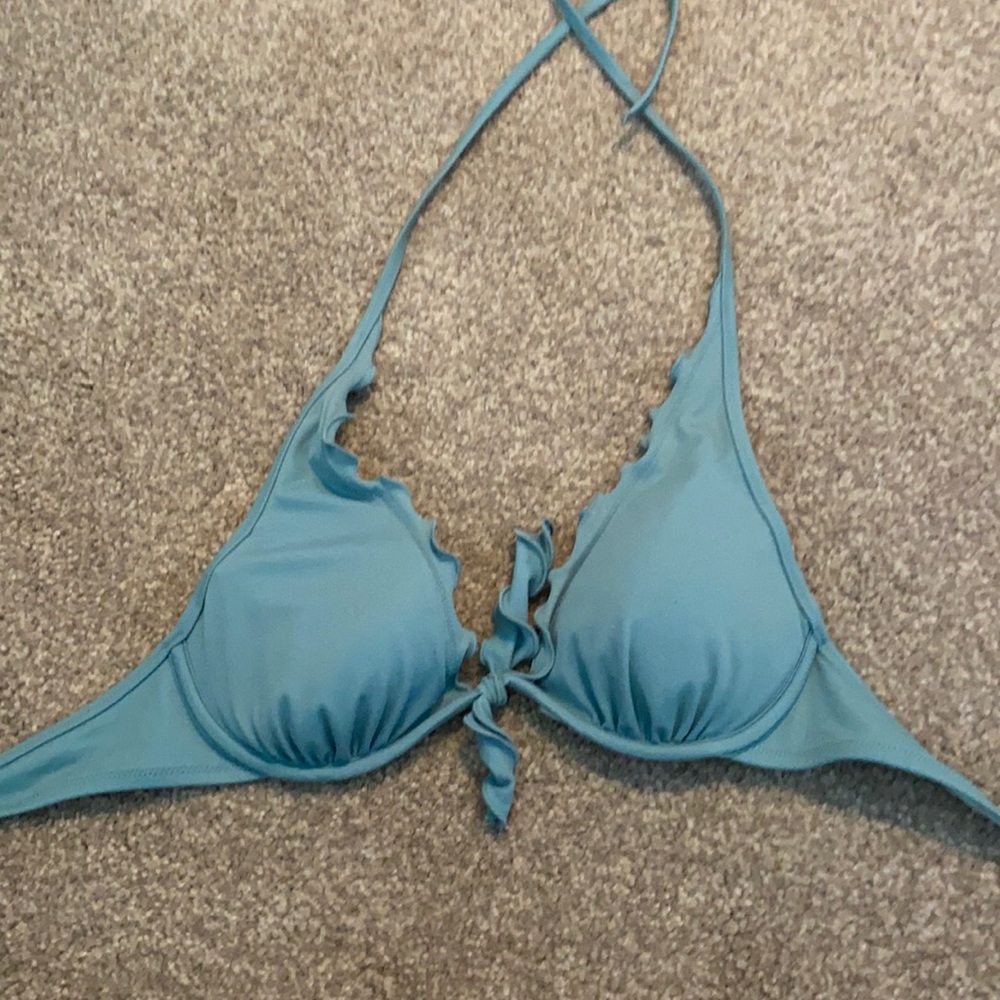 Sea foam green halter bikini top